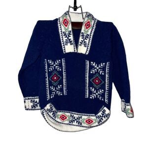 Vintage Blue Traditional Knit Sweater
